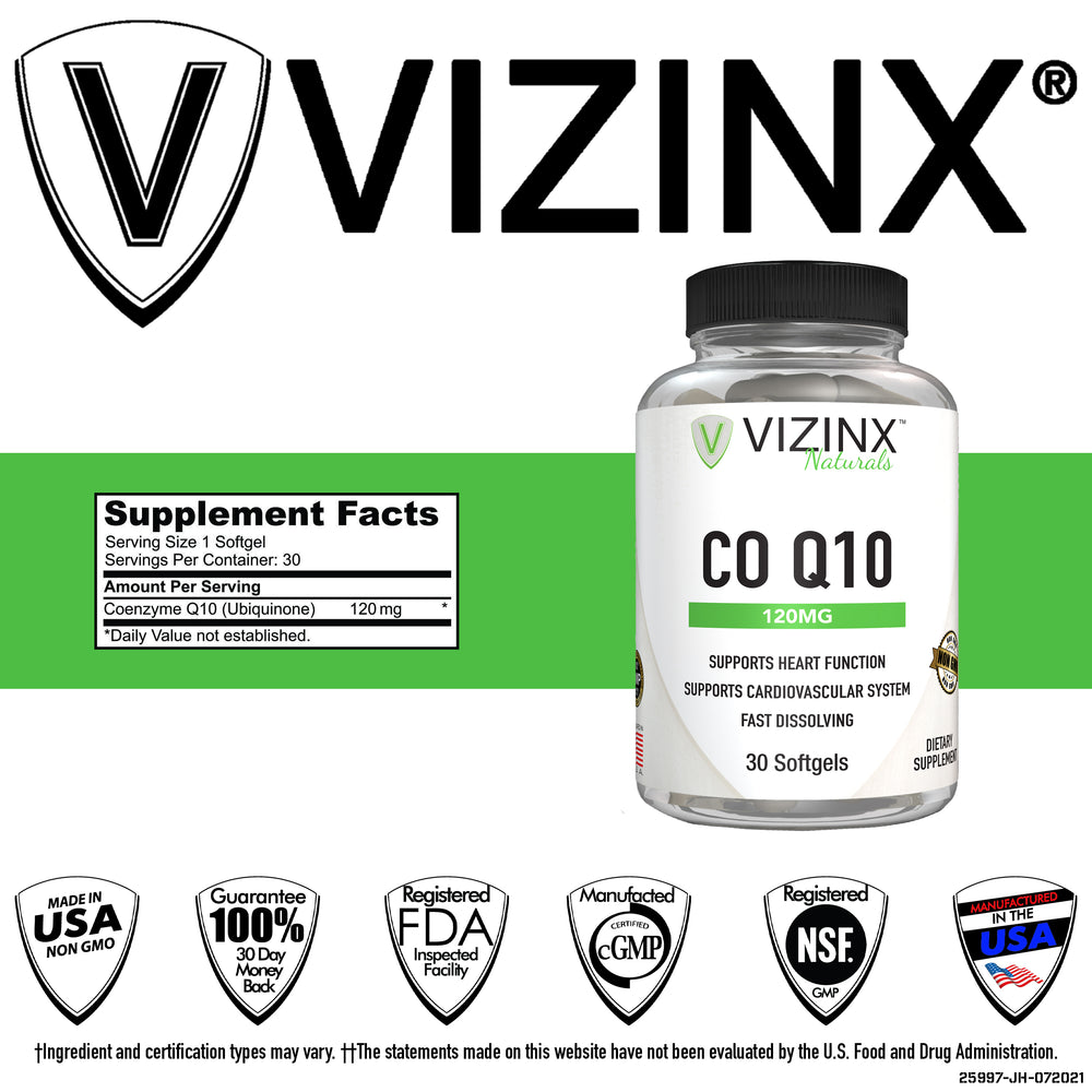 CoQ10 (Ubiquinone) 120 mg 30 Softgels