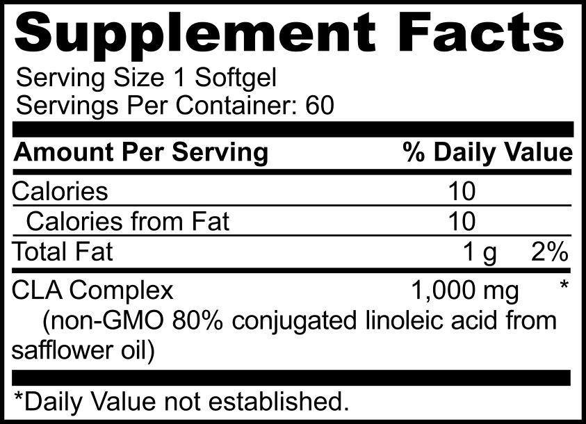 Lean CLA 1000 MG 60 Softgels, NonGMO, 80 conjugated linoleic acid fr