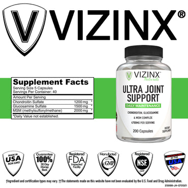 Ultra Joint Support - Glucosamin Condroitin & MSM - 200 Caps