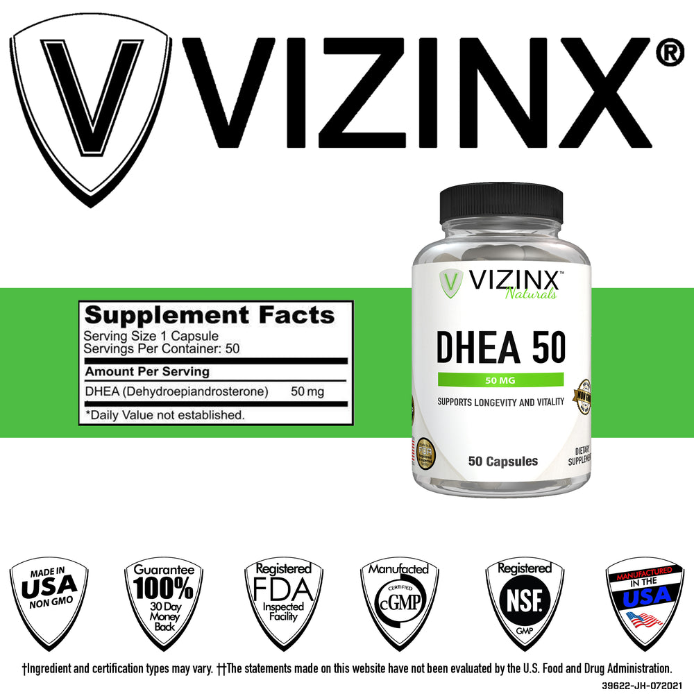 DHEA 50Mg 60 Caps Longevity & Vitality