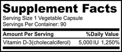 Vitamin D3 5000 iu - 90 Veggie Caps - VIZINX