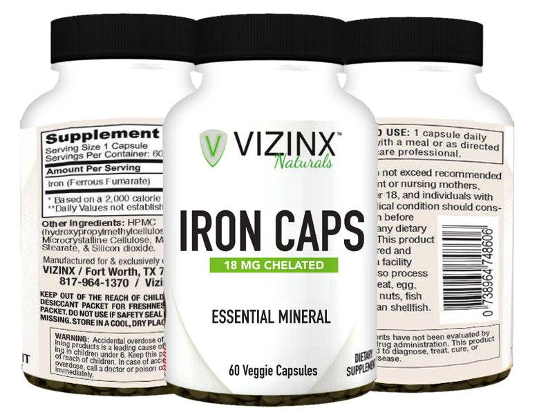 Iron Caps 18 mg 60 Veggie Capsules
