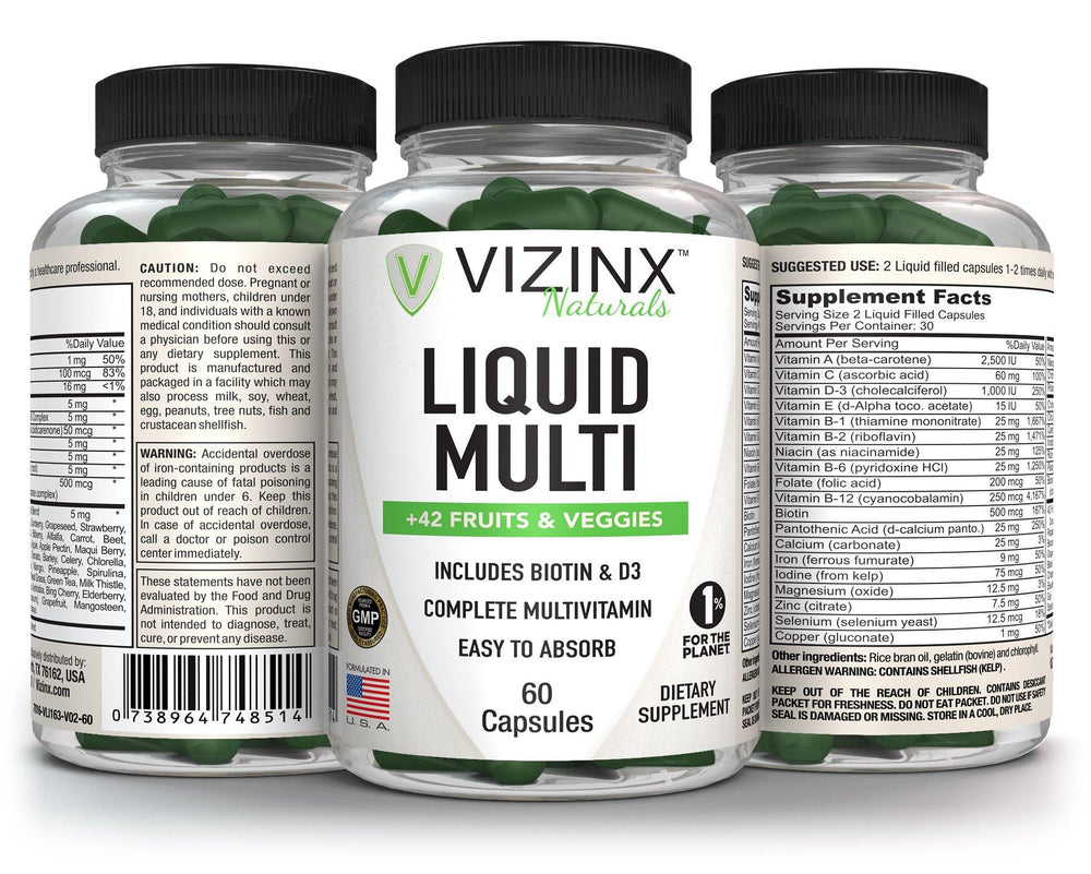 Liquid Multi - Complete MultiVitamin - 60 Capsules - VIZINX