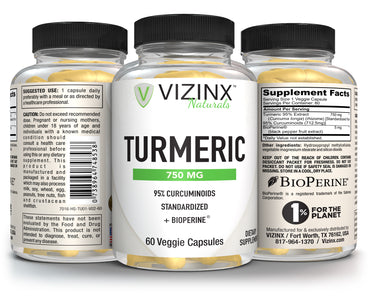 Turmeric 750Mg with BioPerine - 700 Mg Curcumin per Serving - 60 VegCaps